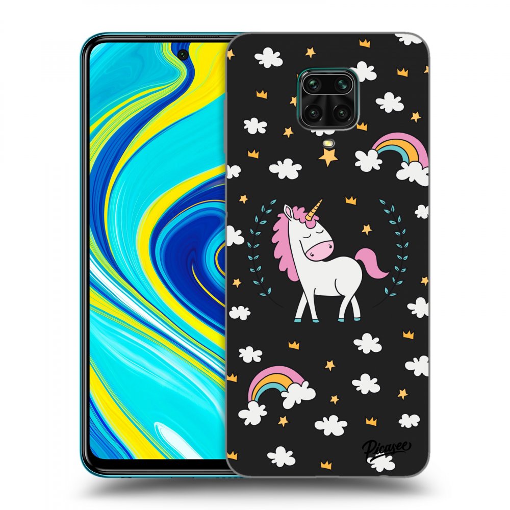 Picasee fekete szilikon tok az alábbi mobiltelefonokra Xiaomi Redmi Note 9S - Unicorn star heaven