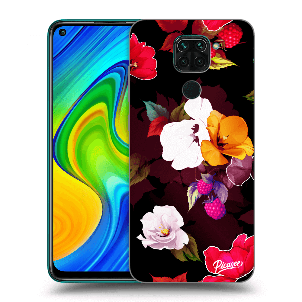 Picasee átlátszó szilikon tok az alábbi mobiltelefonokra Xiaomi Redmi Note 9 - Flowers and Berries