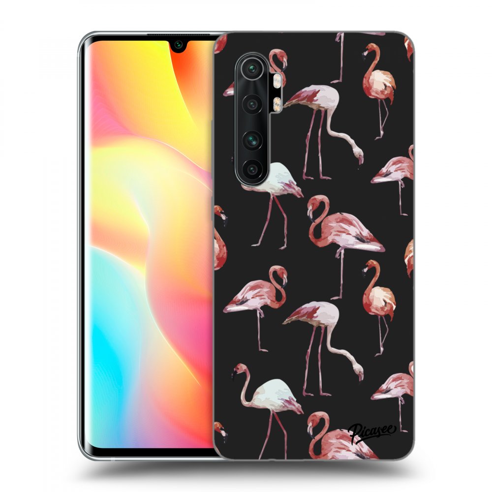 Picasee fekete szilikon tok az alábbi mobiltelefonokra Xiaomi Mi Note 10 Lite - Flamingos