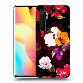 Picasee fekete szilikon tok az alábbi mobiltelefonokra Xiaomi Mi Note 10 Lite - Flowers and Berries