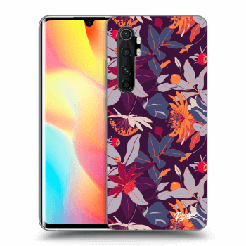 Picasee fekete szilikon tok az alábbi mobiltelefonokra Xiaomi Mi Note 10 Lite - Purple Leaf