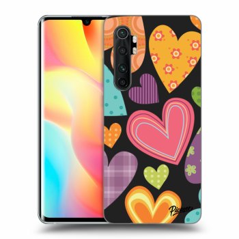 Picasee fekete szilikon tok az alábbi mobiltelefonokra Xiaomi Mi Note 10 Lite - Colored heart