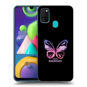 Picasee fekete szilikon tok az alábbi mobiltelefonokra Samsung Galaxy M21 M215F - Diamanty Purple