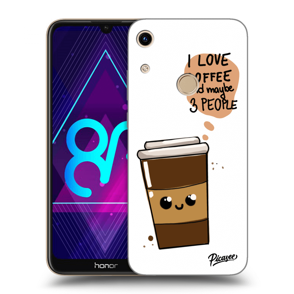 Picasee fekete szilikon tok az alábbi mobiltelefonokra Honor 8A - Cute coffee
