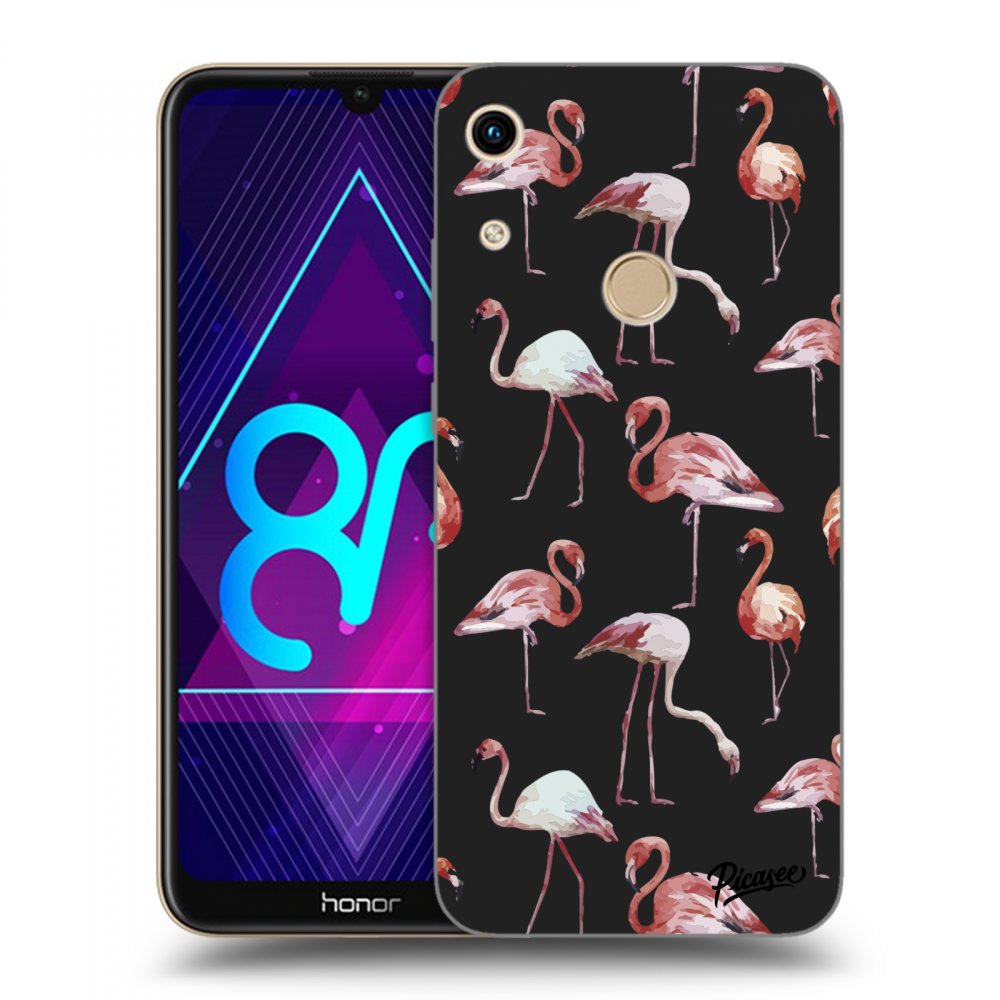 Picasee fekete szilikon tok az alábbi mobiltelefonokra Honor 8A - Flamingos