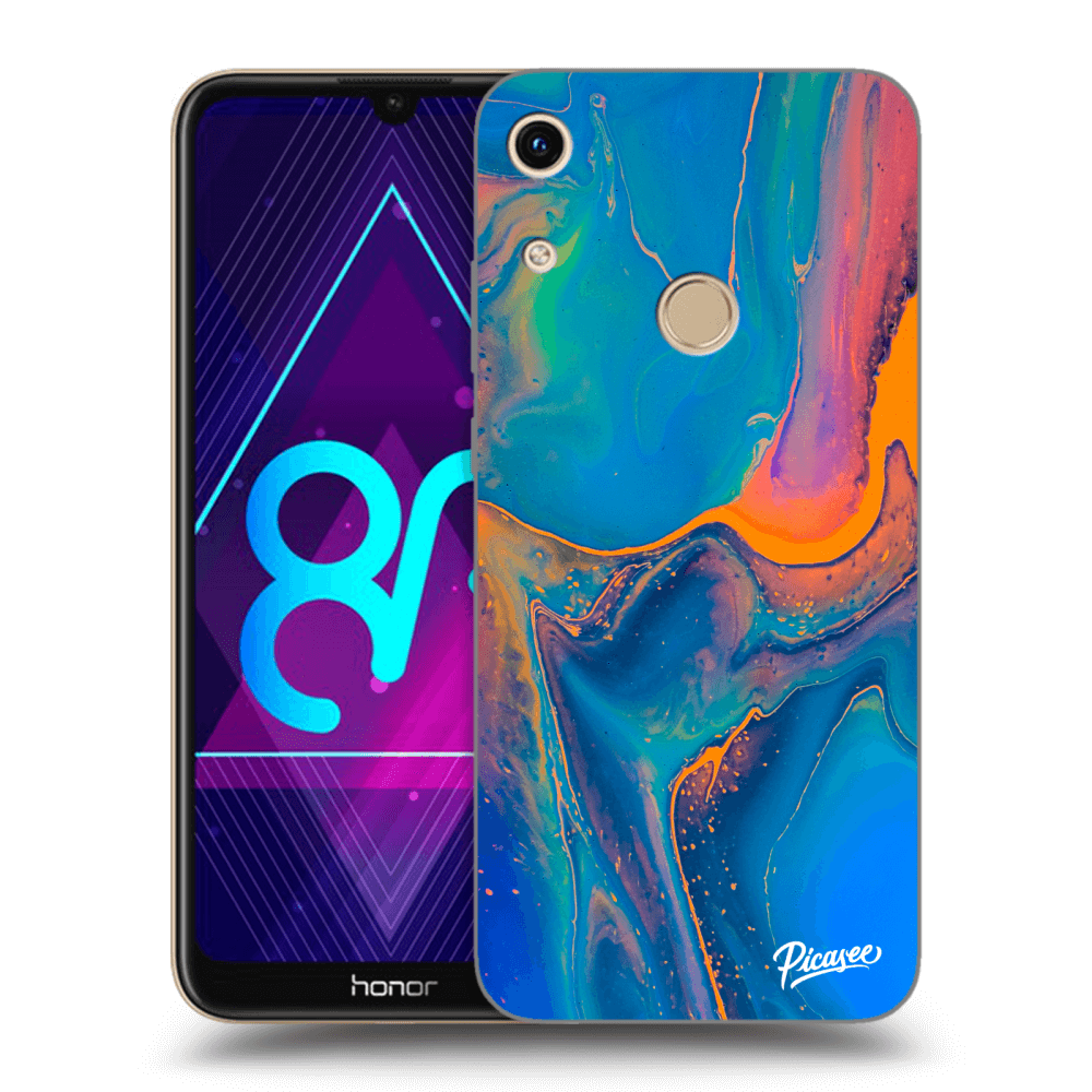 Picasee fekete szilikon tok az alábbi mobiltelefonokra Honor 8A - Rainbow