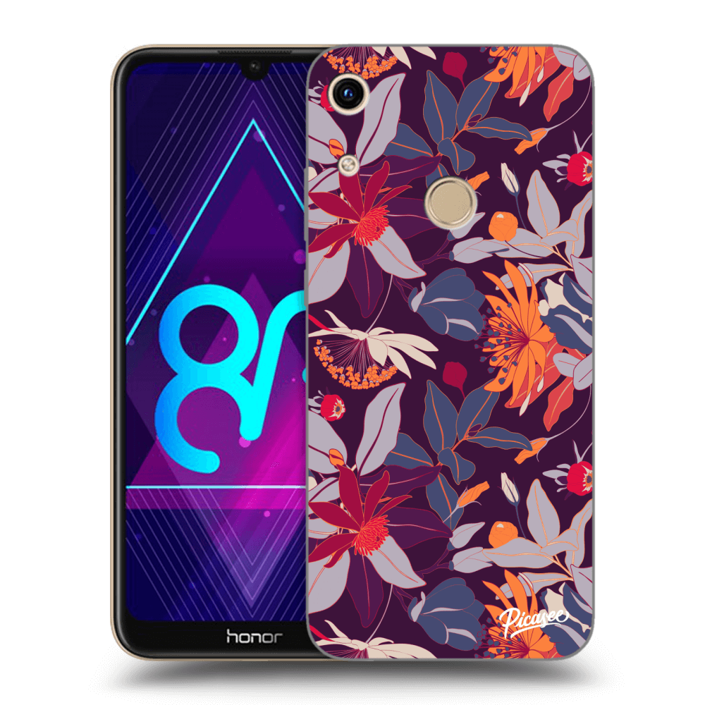 Picasee fekete szilikon tok az alábbi mobiltelefonokra Honor 8A - Purple Leaf