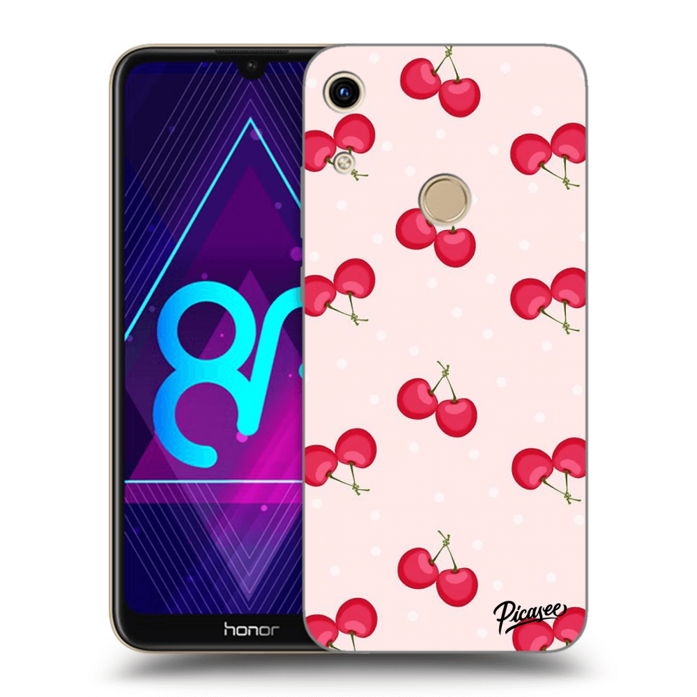 Picasee fekete szilikon tok az alábbi mobiltelefonokra Honor 8A - Cherries
