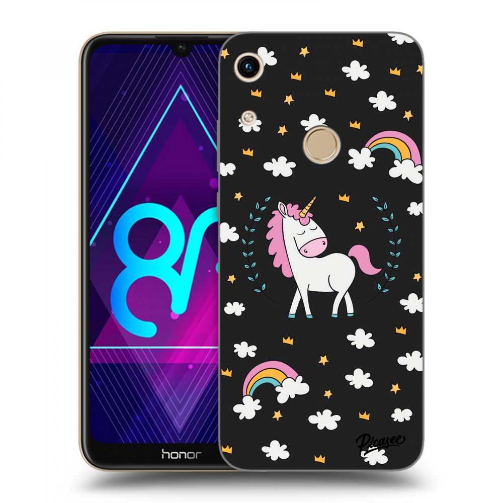 Picasee fekete szilikon tok az alábbi mobiltelefonokra Honor 8A - Unicorn star heaven
