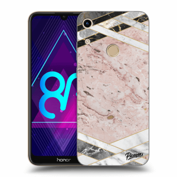 Picasee fekete szilikon tok az alábbi mobiltelefonokra Honor 8A - Pink geometry