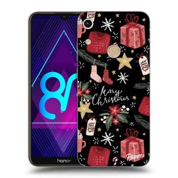 Picasee fekete szilikon tok az alábbi mobiltelefonokra Honor 8A - Christmas