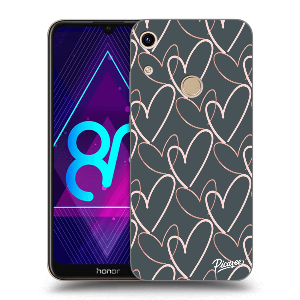Picasee fekete szilikon tok az alábbi mobiltelefonokra Honor 8A - Lots of love