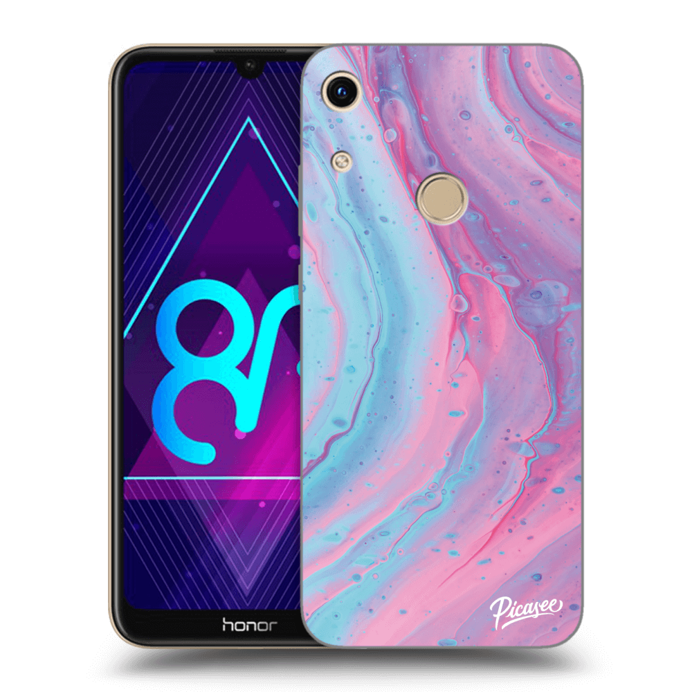Picasee fekete szilikon tok az alábbi mobiltelefonokra Honor 8A - Pink liquid