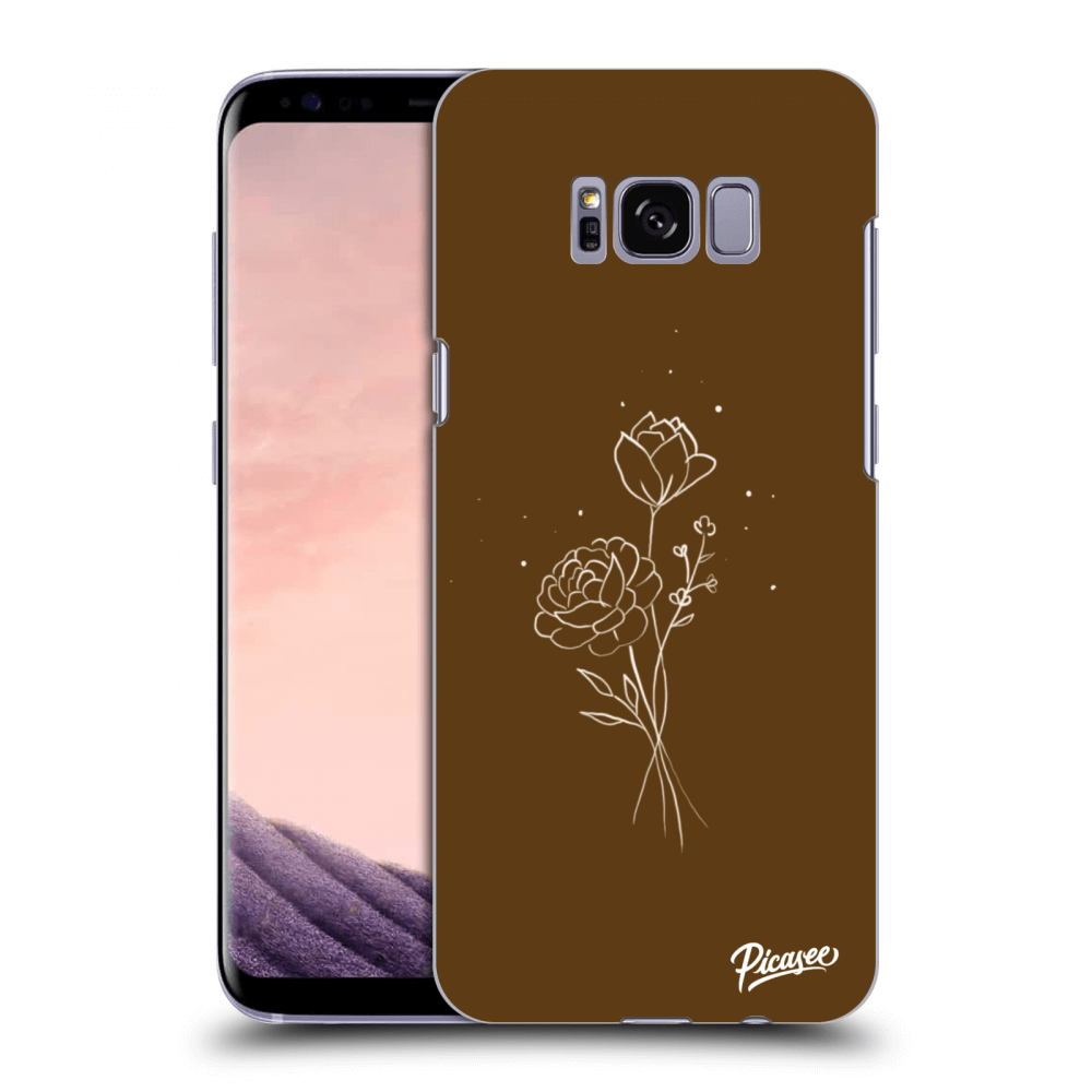 Picasee átlátszó szilikon tok az alábbi mobiltelefonokra Samsung Galaxy S8 G950F - Brown flowers