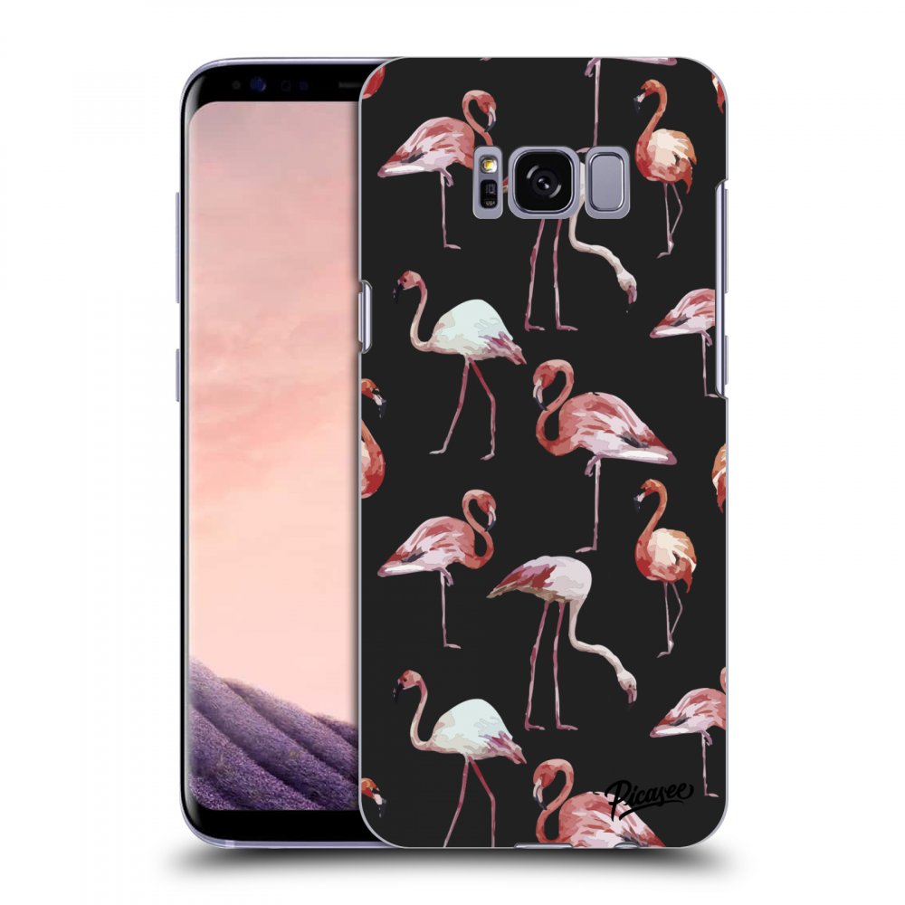 Picasee fekete szilikon tok az alábbi mobiltelefonokra Samsung Galaxy S8 G950F - Flamingos
