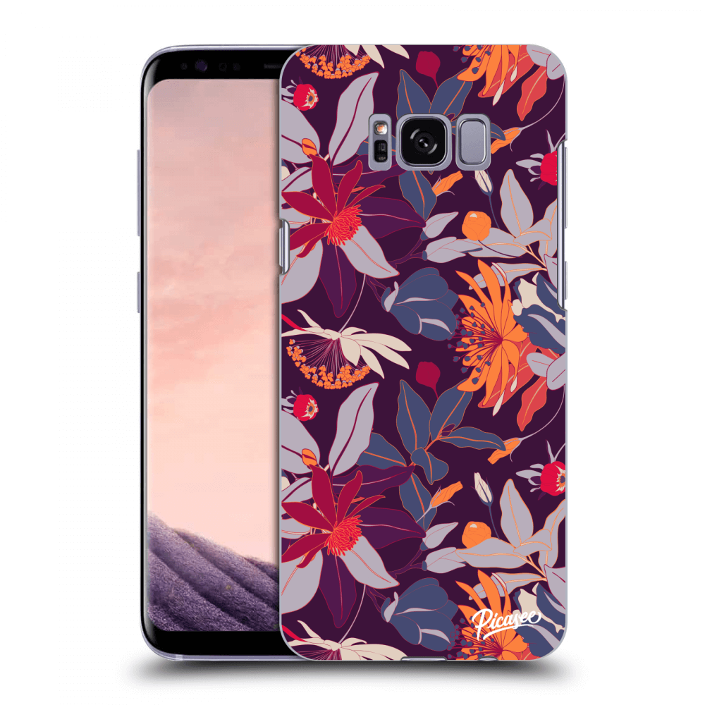 Picasee átlátszó szilikon tok az alábbi mobiltelefonokra Samsung Galaxy S8 G950F - Purple Leaf