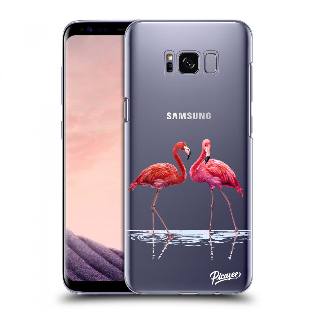 Picasee átlátszó szilikon tok az alábbi mobiltelefonokra Samsung Galaxy S8 G950F - Flamingos couple