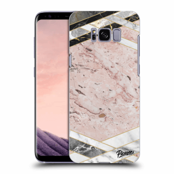 Picasee fekete szilikon tok az alábbi mobiltelefonokra Samsung Galaxy S8 G950F - Pink geometry
