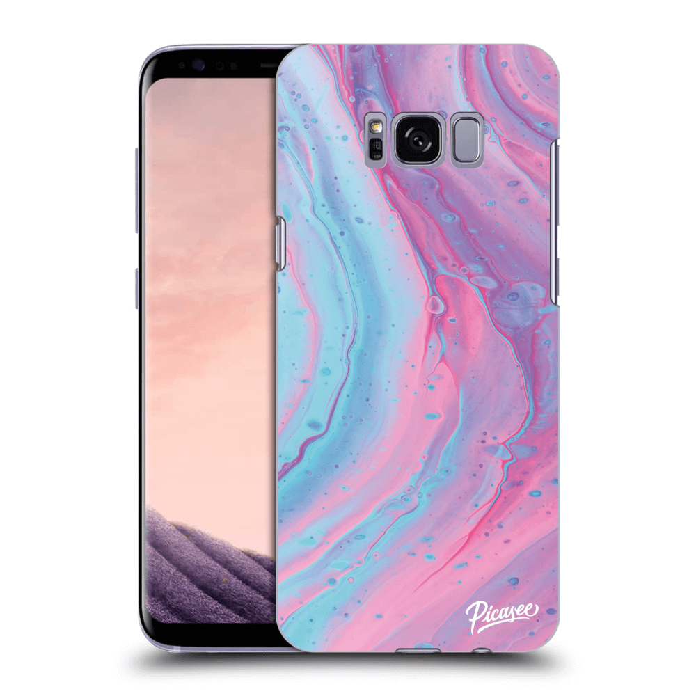 Picasee fekete szilikon tok az alábbi mobiltelefonokra Samsung Galaxy S8 G950F - Pink liquid