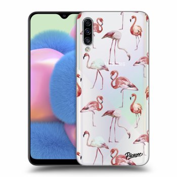 Picasee átlátszó szilikon tok az alábbi mobiltelefonokra Samsung Galaxy A30s A307F - Flamingos