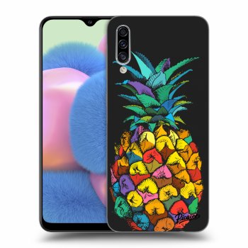 Picasee fekete szilikon tok az alábbi mobiltelefonokra Samsung Galaxy A30s A307F - Pineapple