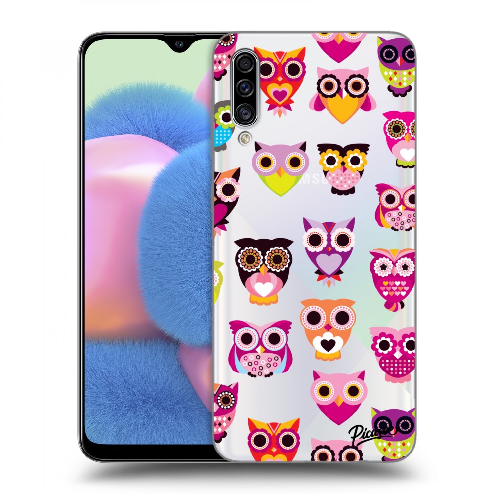 Picasee átlátszó szilikon tok az alábbi mobiltelefonokra Samsung Galaxy A30s A307F - Owls