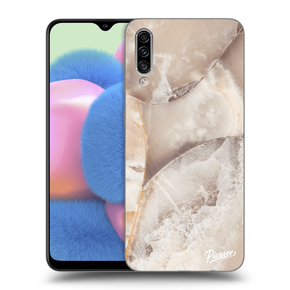 Picasee fekete szilikon tok az alábbi mobiltelefonokra Samsung Galaxy A30s A307F - Cream marble