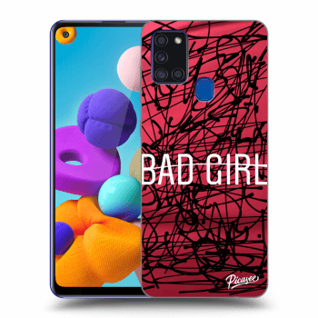 Picasee fekete szilikon tok az alábbi mobiltelefonokra Samsung Galaxy A21s - Bad girl