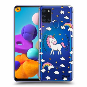 Picasee átlátszó szilikon tok az alábbi mobiltelefonokra Samsung Galaxy A21s - Unicorn star heaven