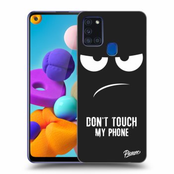 Picasee fekete szilikon tok az alábbi mobiltelefonokra Samsung Galaxy A21s - Don't Touch My Phone