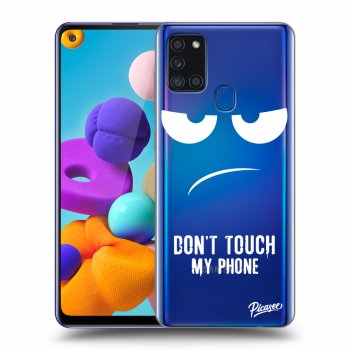 Picasee átlátszó szilikon tok az alábbi mobiltelefonokra Samsung Galaxy A21s - Don't Touch My Phone