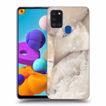 Szilikon tok erre a típusra Samsung Galaxy A21s - Cream marble