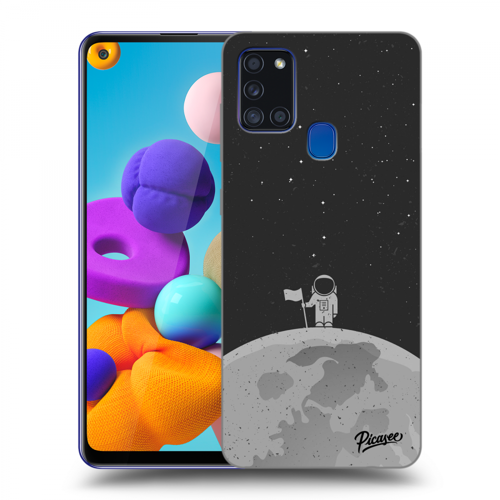 Picasee fekete szilikon tok az alábbi mobiltelefonokra Samsung Galaxy A21s - Astronaut