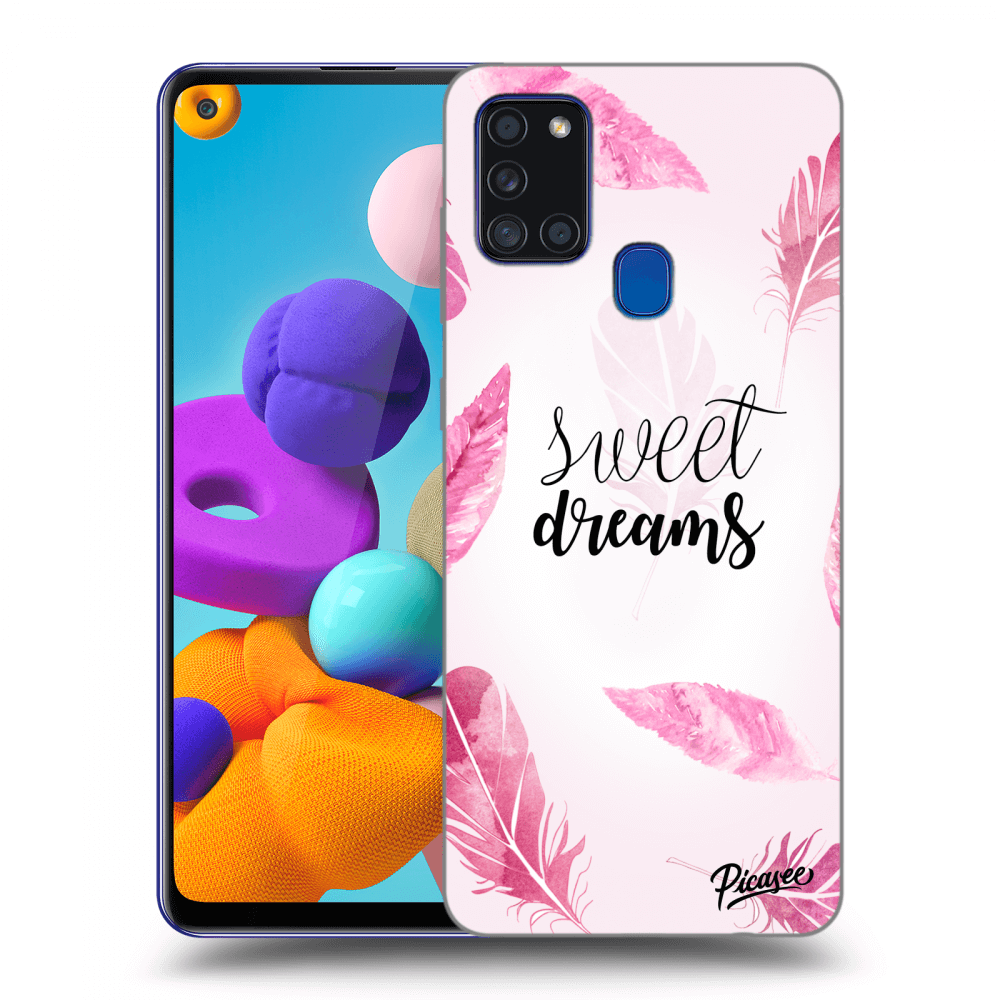 Picasee fekete szilikon tok az alábbi mobiltelefonokra Samsung Galaxy A21s - Sweet dreams