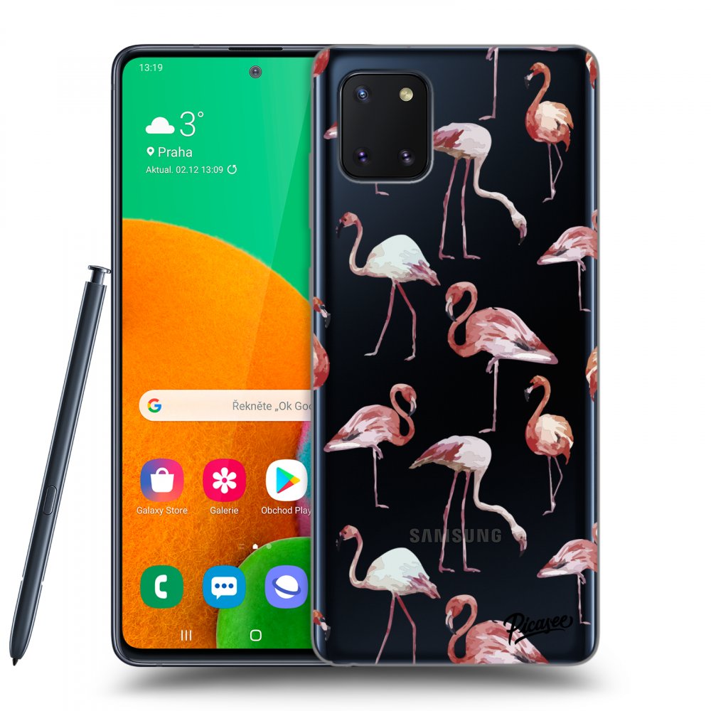 Picasee átlátszó szilikon tok az alábbi mobiltelefonokra Samsung Galaxy Note 10 Lite N770F - Flamingos
