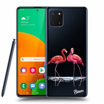 Picasee átlátszó szilikon tok az alábbi mobiltelefonokra Samsung Galaxy Note 10 Lite N770F - Flamingos couple