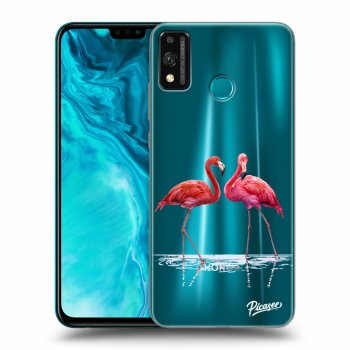 Picasee átlátszó szilikon tok az alábbi mobiltelefonokra Honor 9X Lite - Flamingos couple