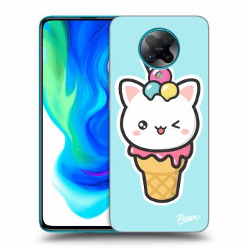 Picasee fekete szilikon tok az alábbi mobiltelefonokra Xiaomi Poco F2 Pro - Ice Cream Cat