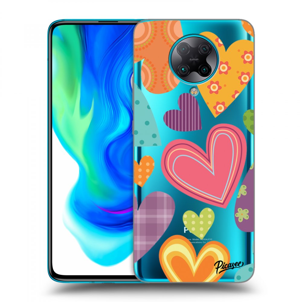 Picasee átlátszó szilikon tok az alábbi mobiltelefonokra Xiaomi Poco F2 Pro - Colored heart