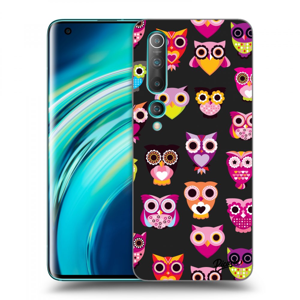 Picasee fekete szilikon tok az alábbi mobiltelefonokra Xiaomi Mi 10 - Owls