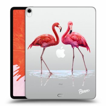 Picasee átlátszó szilikon tok az alábbi táblagépre Apple iPad Pro 12.9" 2018 (3. gen) - Flamingos couple
