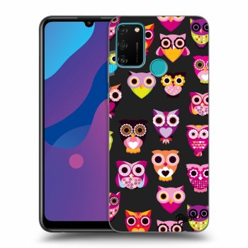 Picasee fekete szilikon tok az alábbi mobiltelefonokra Honor 9A - Owls