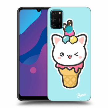 Picasee átlátszó szilikon tok az alábbi mobiltelefonokra Honor 9A - Ice Cream Cat