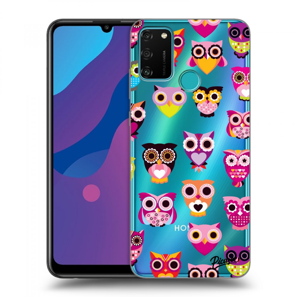 Picasee átlátszó szilikon tok az alábbi mobiltelefonokra Honor 9A - Owls