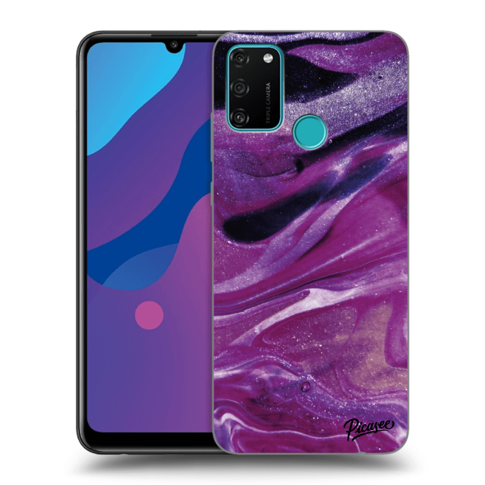 Picasee átlátszó szilikon tok az alábbi mobiltelefonokra Honor 9A - Purple glitter