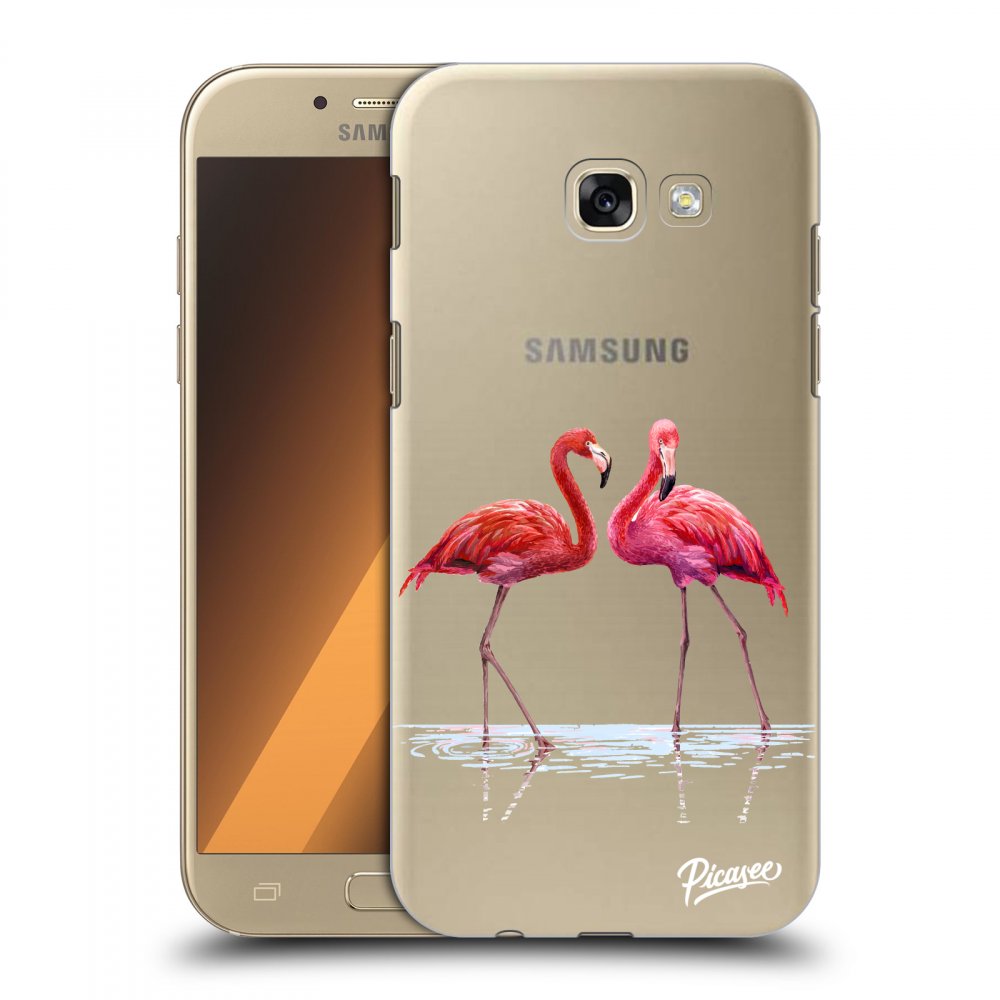 Picasee átlátszó szilikon tok az alábbi mobiltelefonokra Samsung Galaxy A5 2017 A520F - Flamingos couple