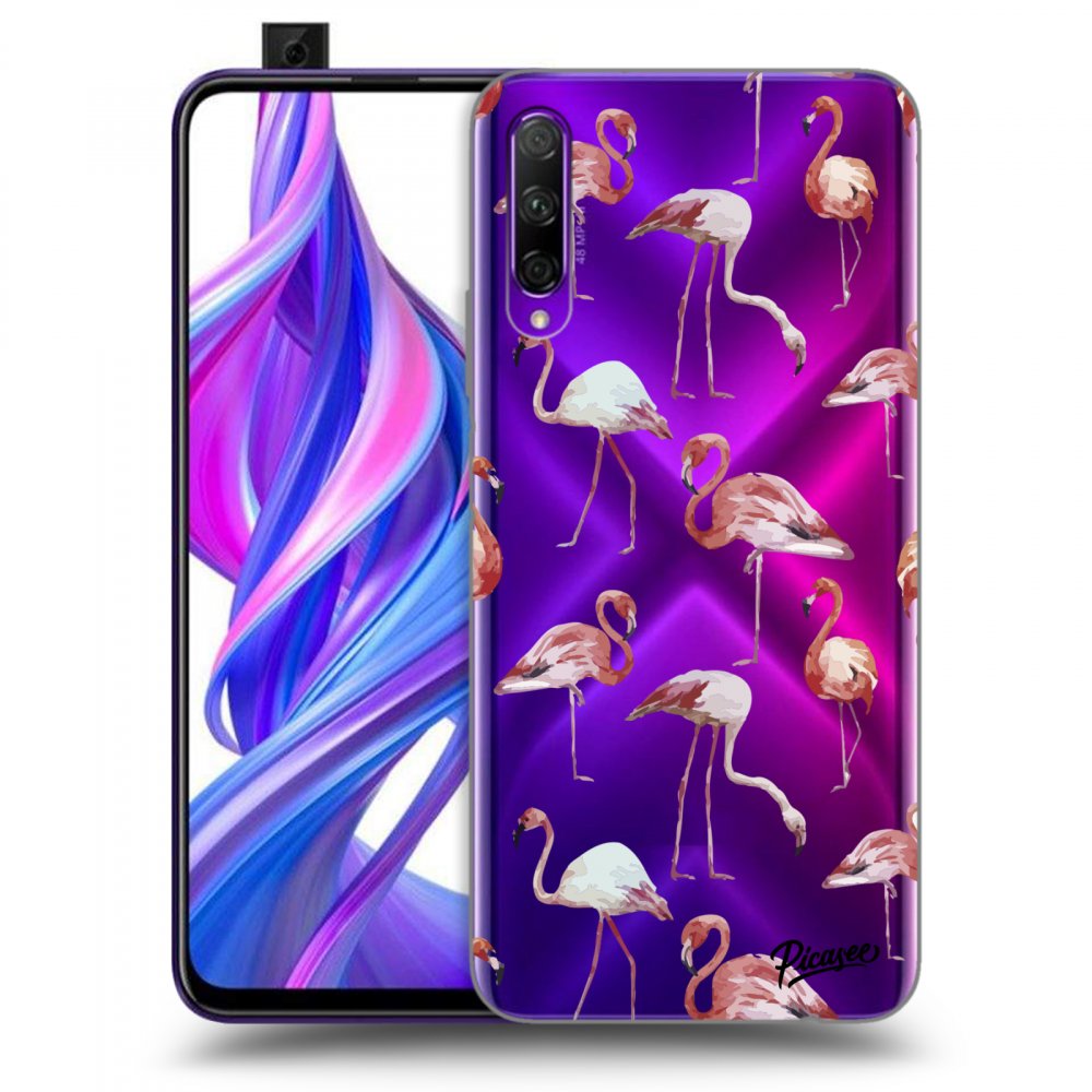 Picasee átlátszó szilikon tok az alábbi mobiltelefonokra Honor 9X Pro - Flamingos