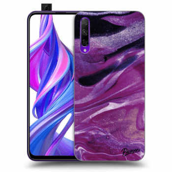 Picasee átlátszó szilikon tok az alábbi mobiltelefonokra Honor 9X Pro - Purple glitter