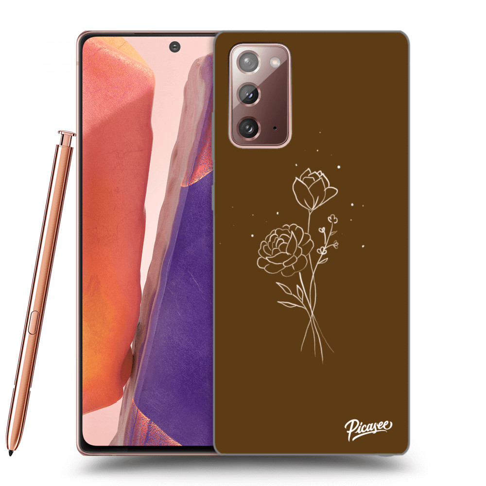 Picasee fekete szilikon tok az alábbi mobiltelefonokra Samsung Galaxy Note 20 - Brown flowers