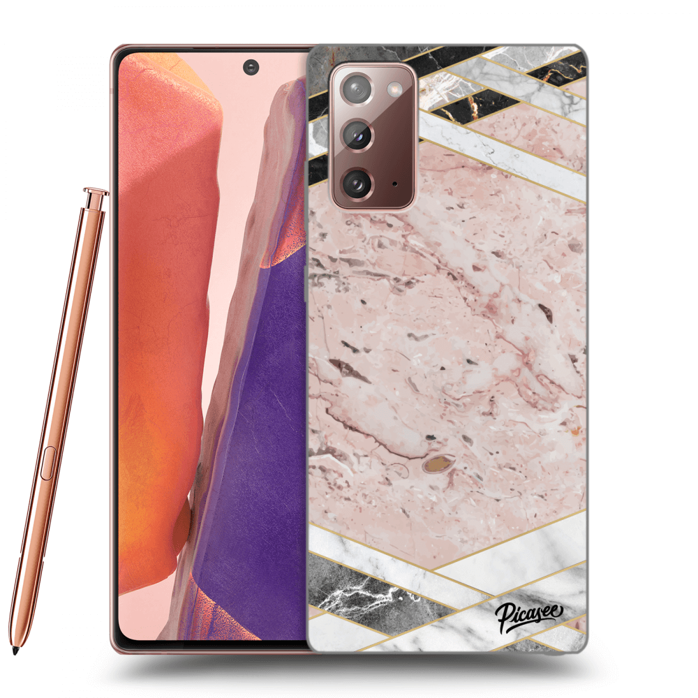 Picasee fekete szilikon tok az alábbi mobiltelefonokra Samsung Galaxy Note 20 - Pink geometry